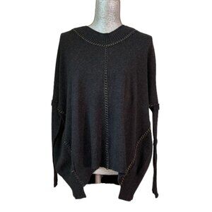 ALL SAINTS Spitalfields Sweater with Metal Chain Detail in Charcoal Size LARGE